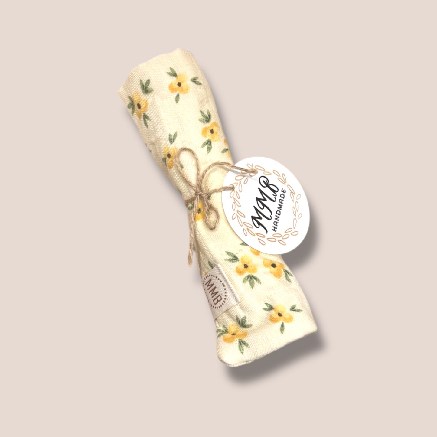 Yellow Floral— Cotton Gauze Burp Cloth