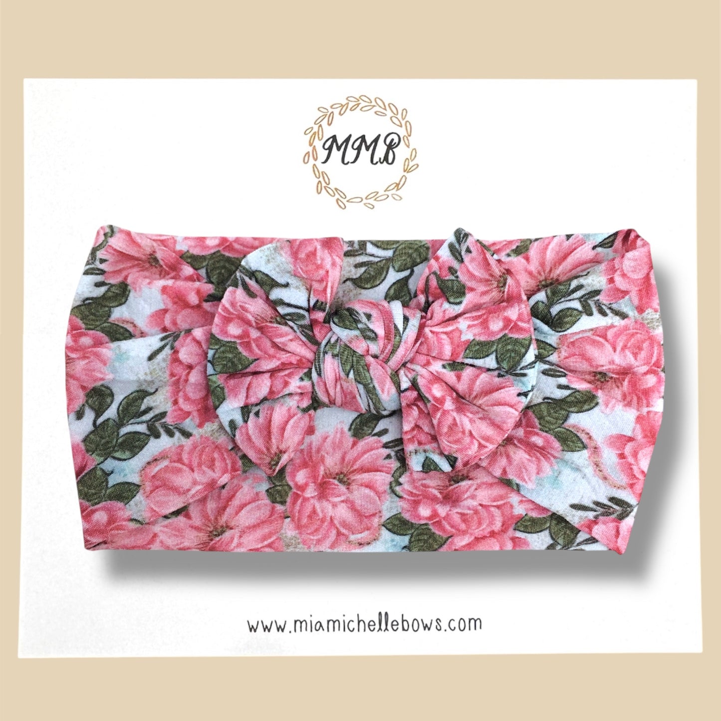 Dusty Rose Floral Printed Headwrap