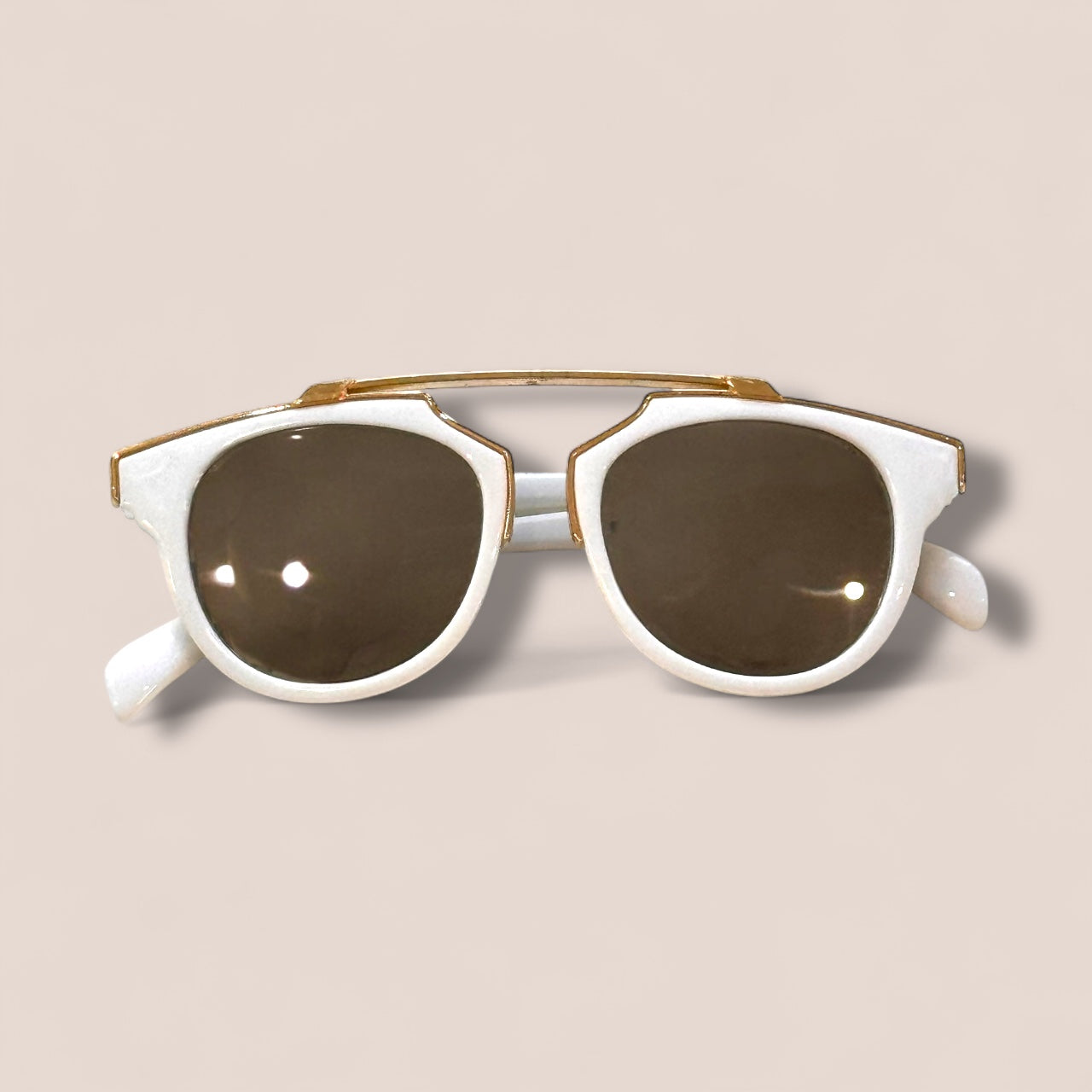 Kids White Aviator Sunglasses