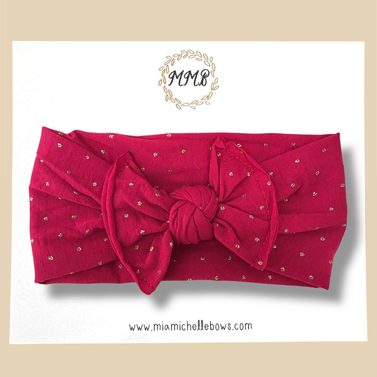 Cranberry Glitter Dot Headwrap
