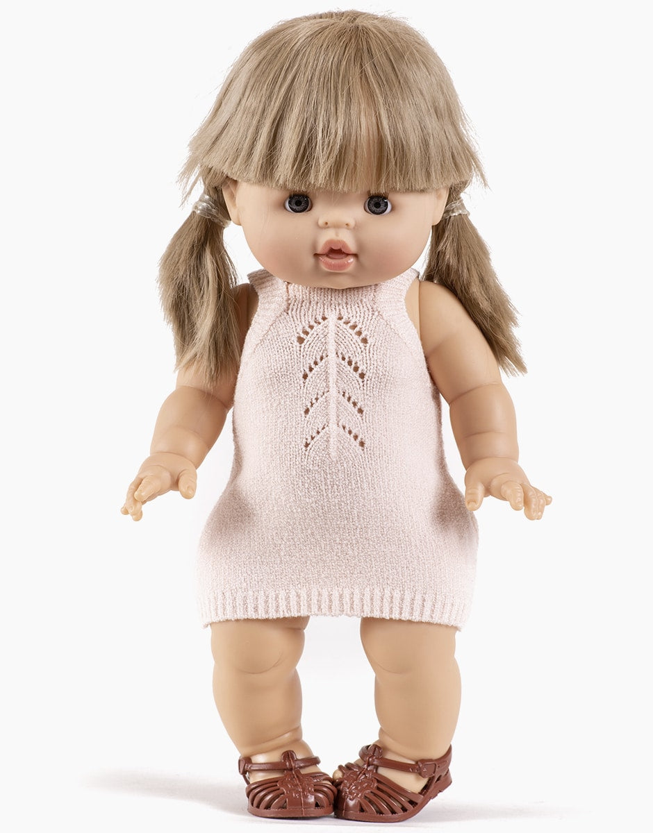 Doll—Minikane Gisel Knit Dress in Baby Pink