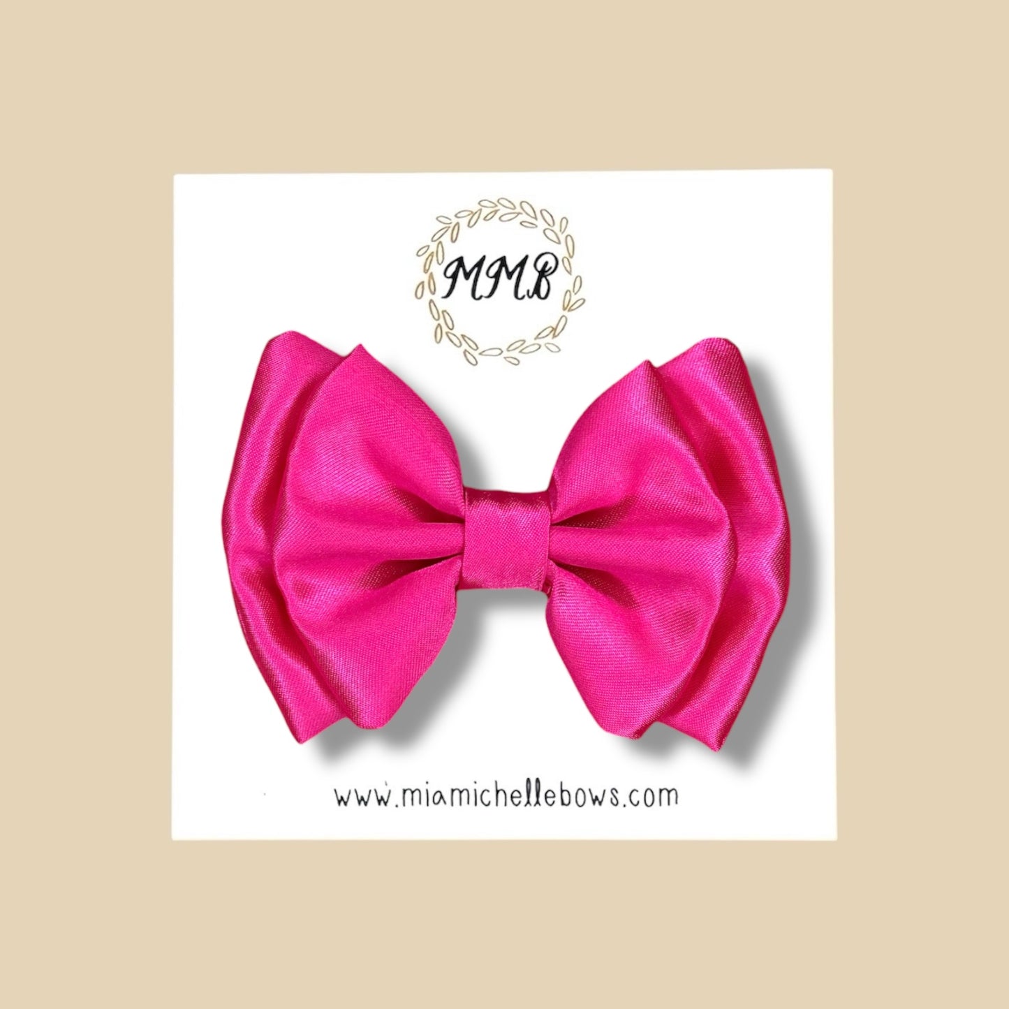 Bright Pink Satin Double Layer Bow