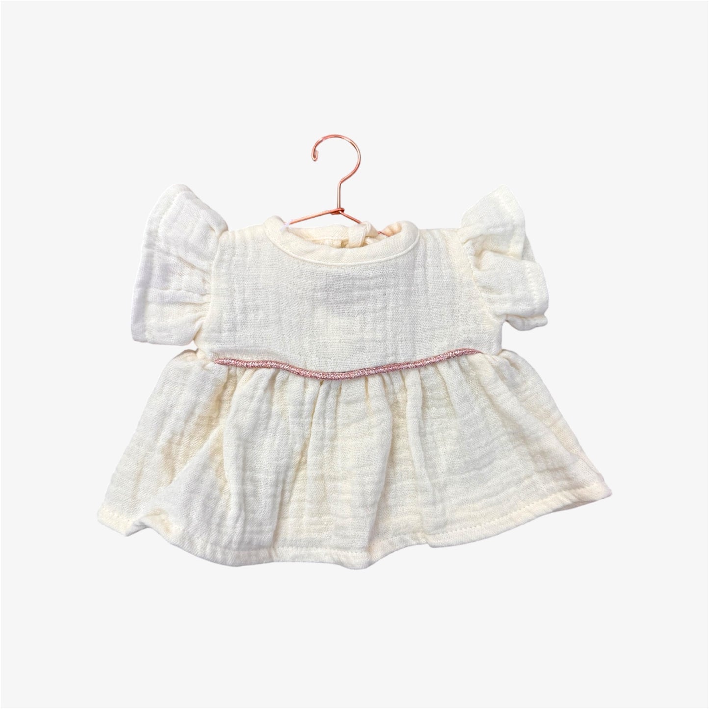 Doll—Cream Dress with Pink Sparkle Piping