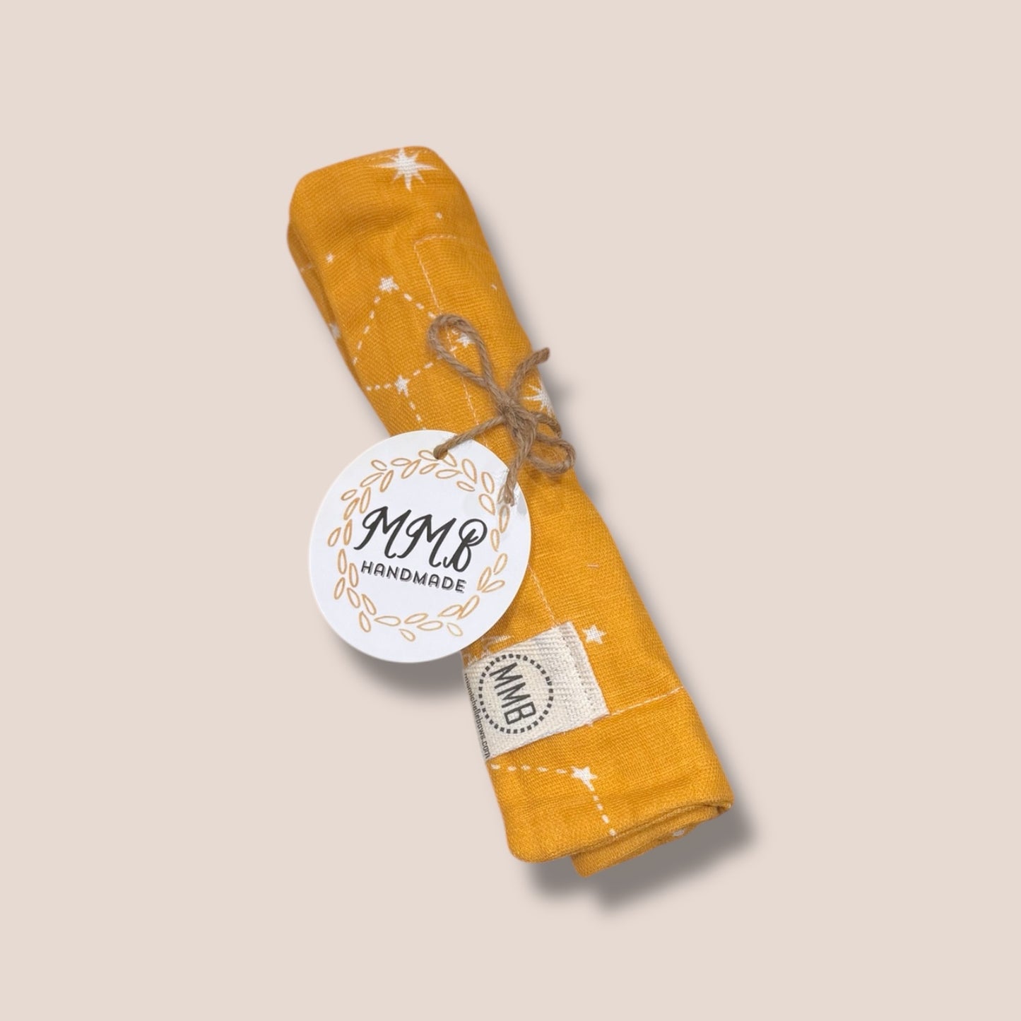 Mustard Solar System— Cotton Gauze Burp Cloth