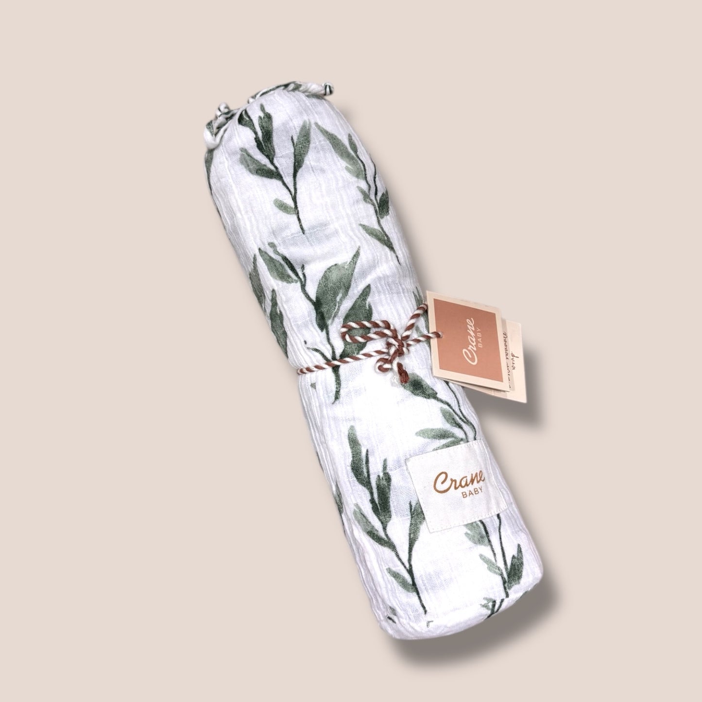 Cotton Gauze Muslin Swaddle —Leaf Print