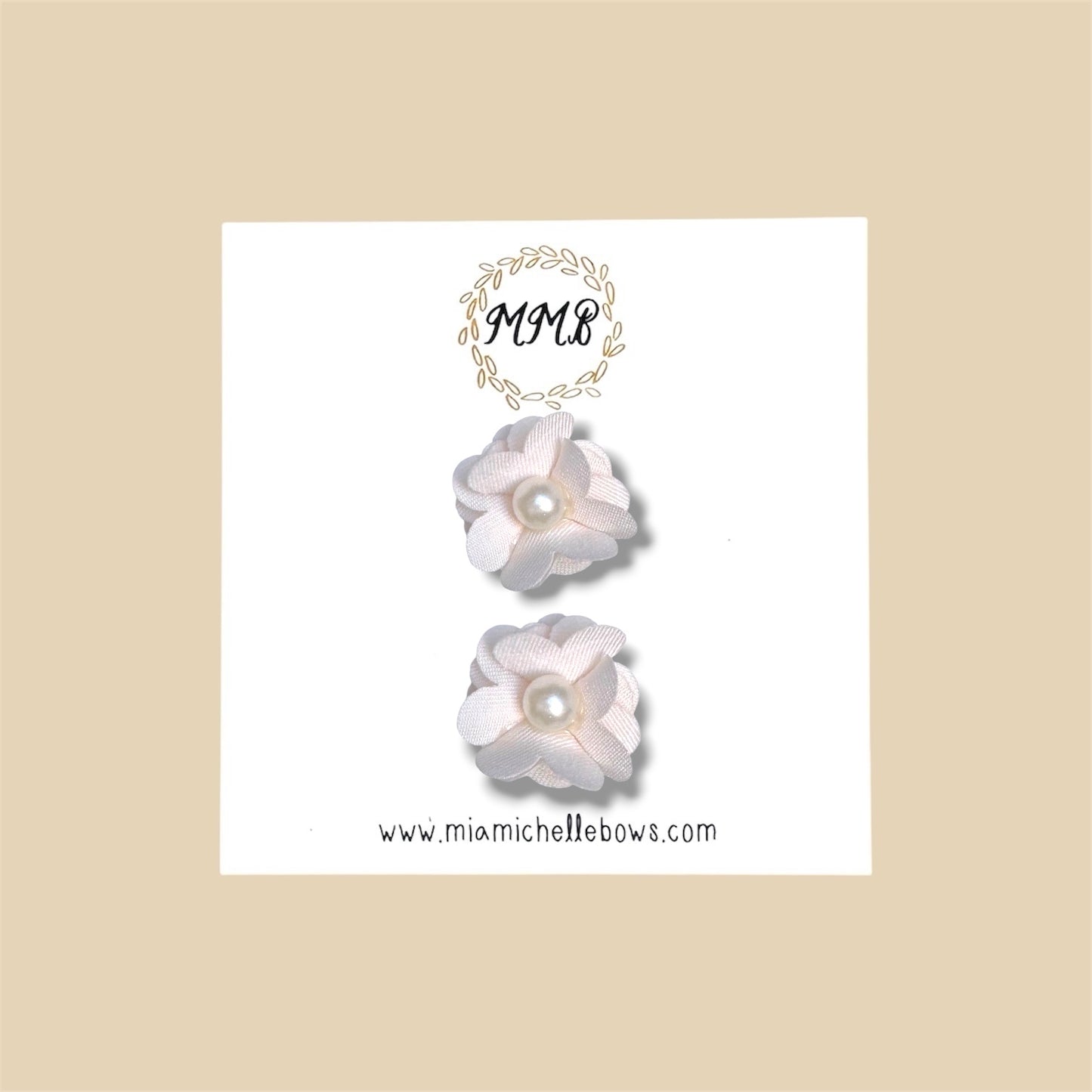 Ivory Mini Flower Clip Set