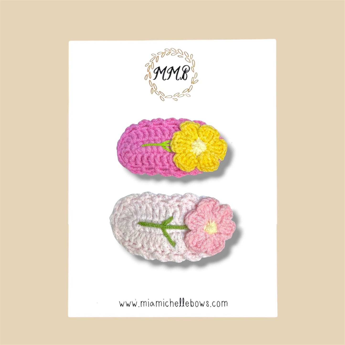 Crochet Flower Snap Clip Set