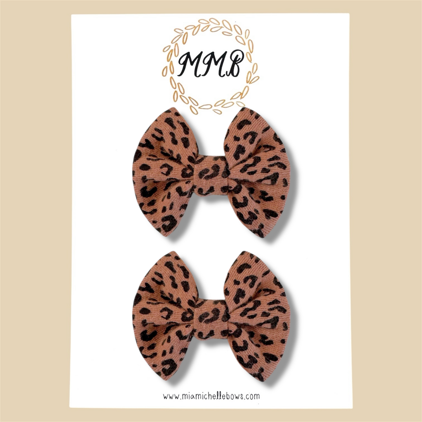 Cheetah—Jersey Knit Mini Pigtail Bows