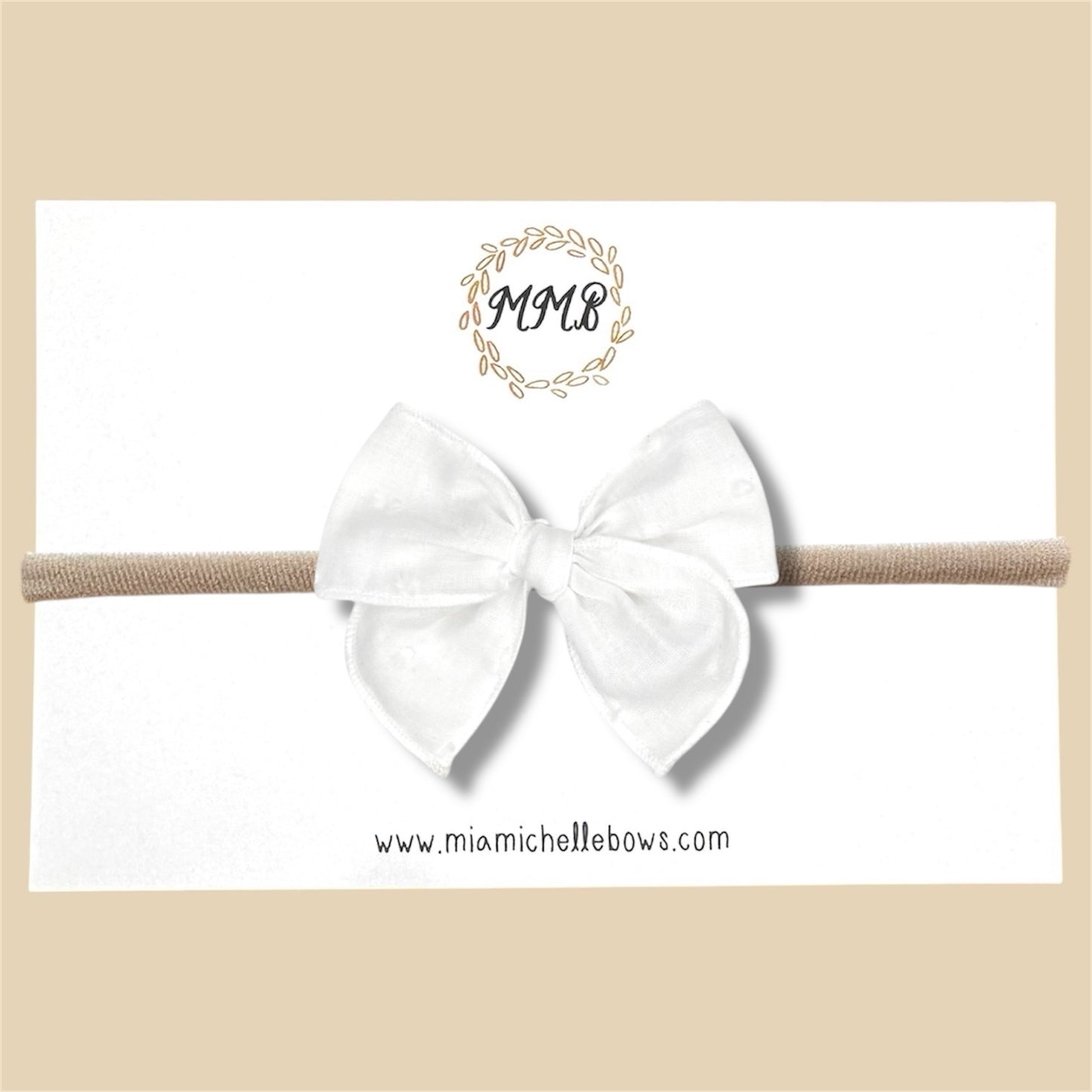 White Swiss Dot Fairytale Bow