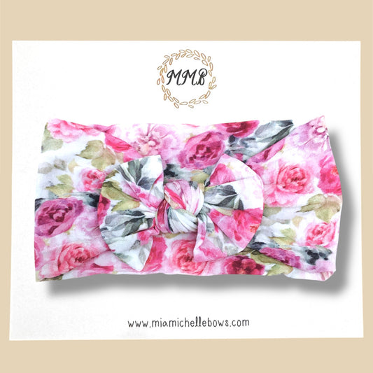 Spring Rose Floral Printed Headwrap