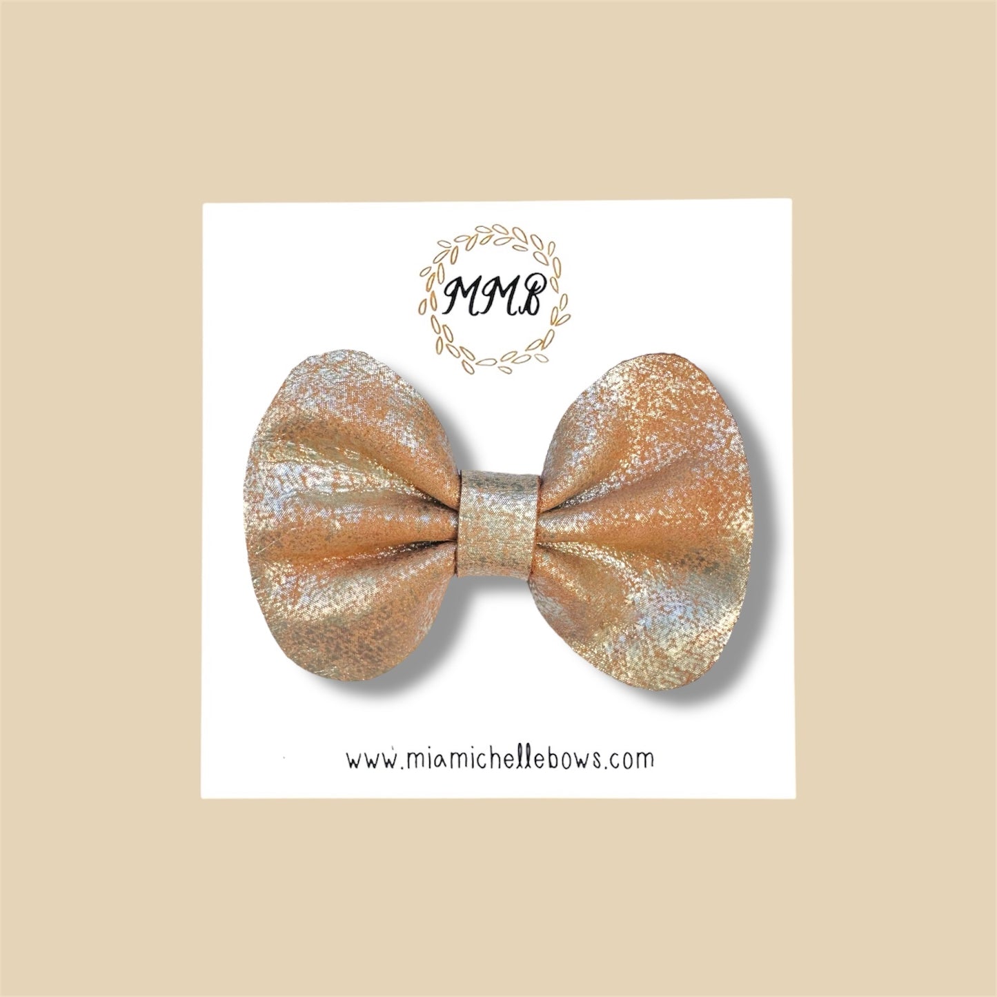 Vintage Gold Genuine Leather Bow