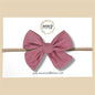 Mauve Stretch Knit Hand Tied Bow