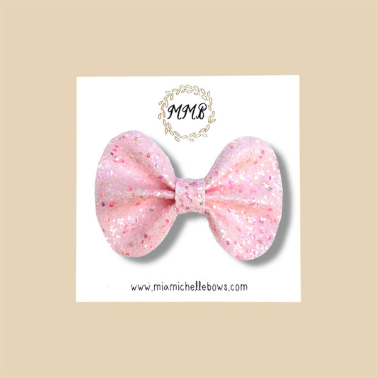 Pale Pink Sparkle Glitter Bow