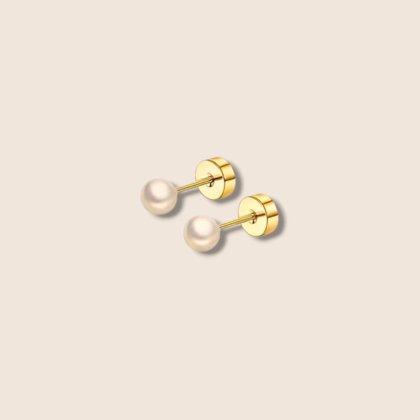 Simple Pearl Screw Back Studs