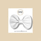 White Pebbled Genuine Leather Bow