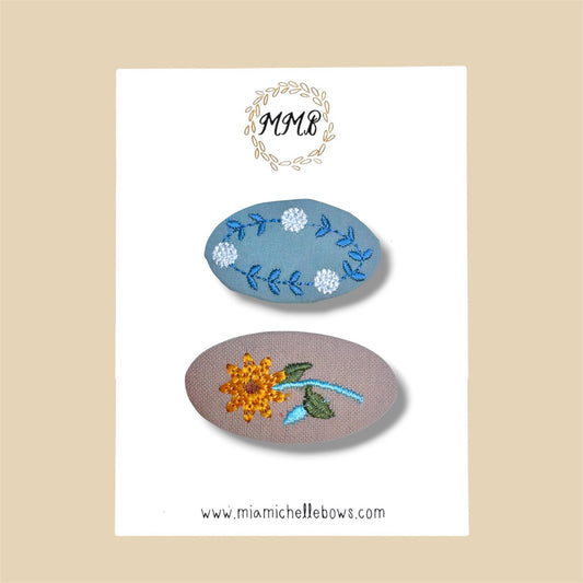 Embroidered Snap Clip Set