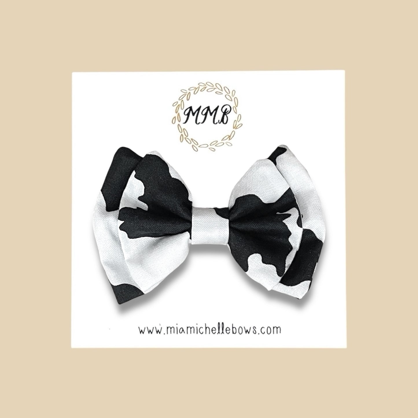 Cow Print Double Layer Bow
