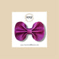 Fuscia Metallic Genuine Leather Bow