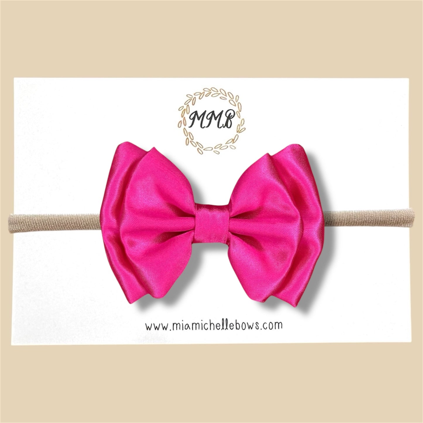Bright Pink Satin Double Layer Bow