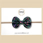 Black Floral Genuine Leather Bow