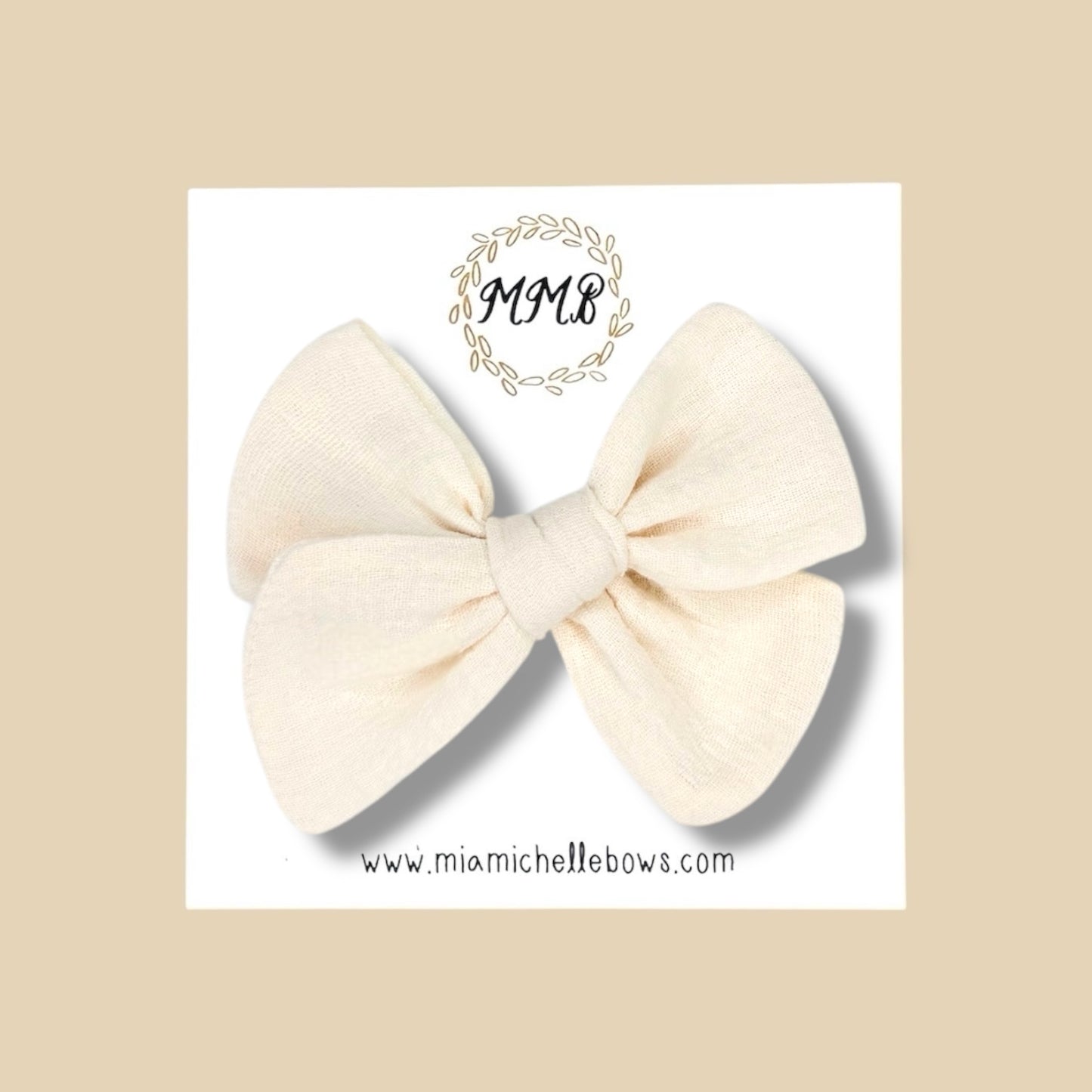 Hand-tied Gauze Bow in Ivory