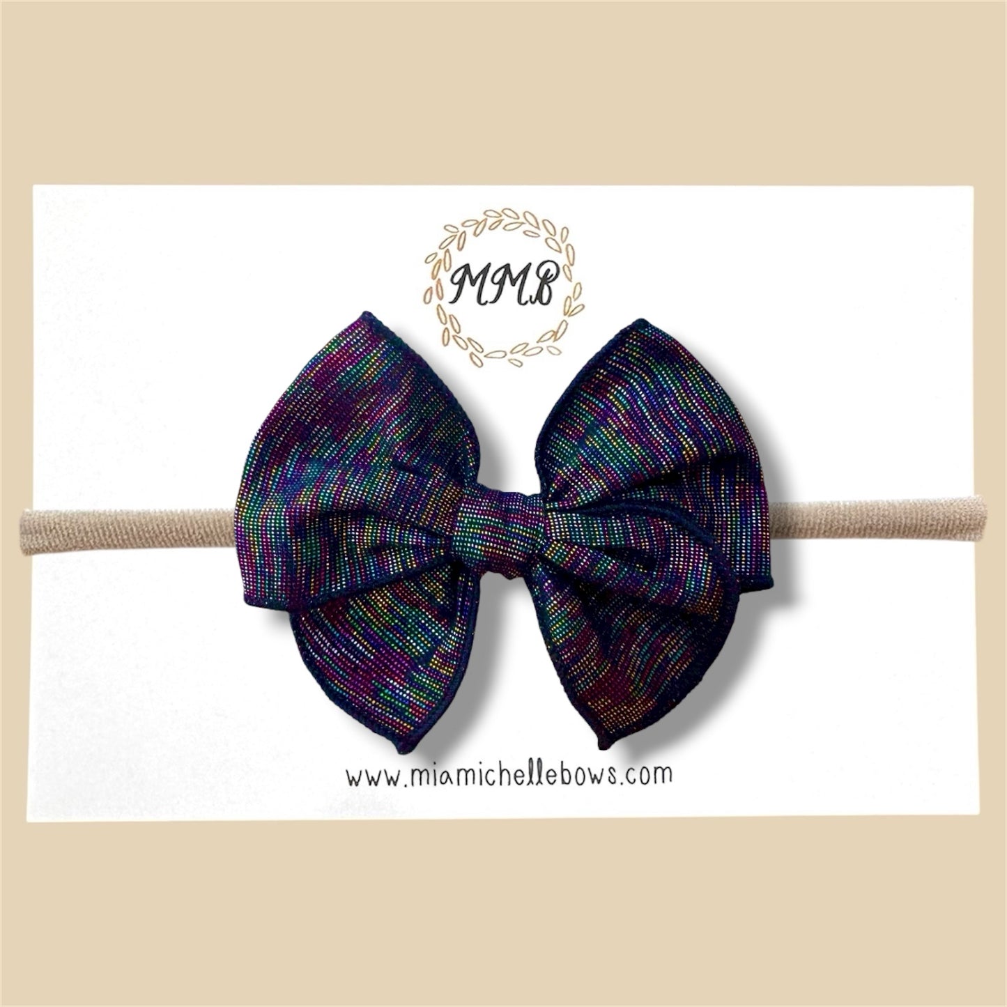 Black Rainbow Shimmer Fairytale Bow