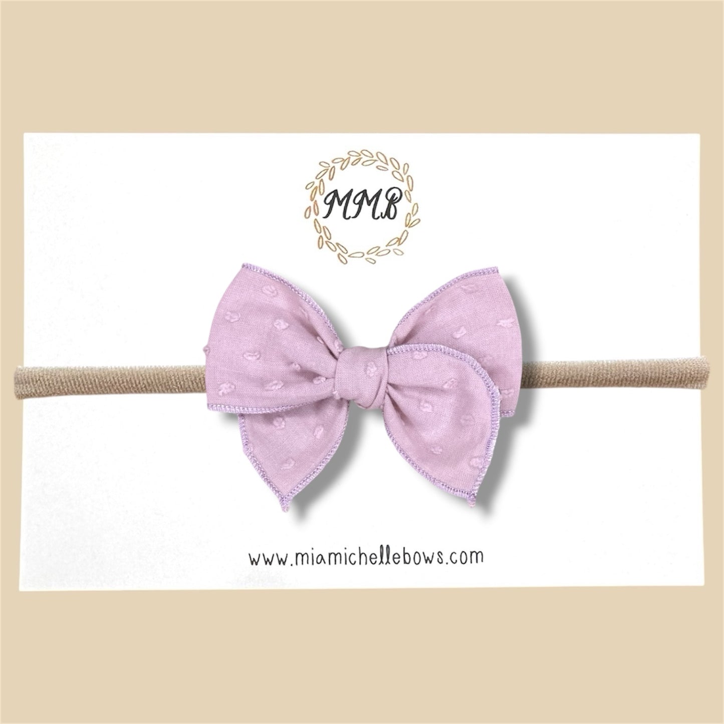 Lavender Swiss Dot Fairytale Bow