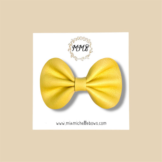 Yellow Genuine Leather Bow