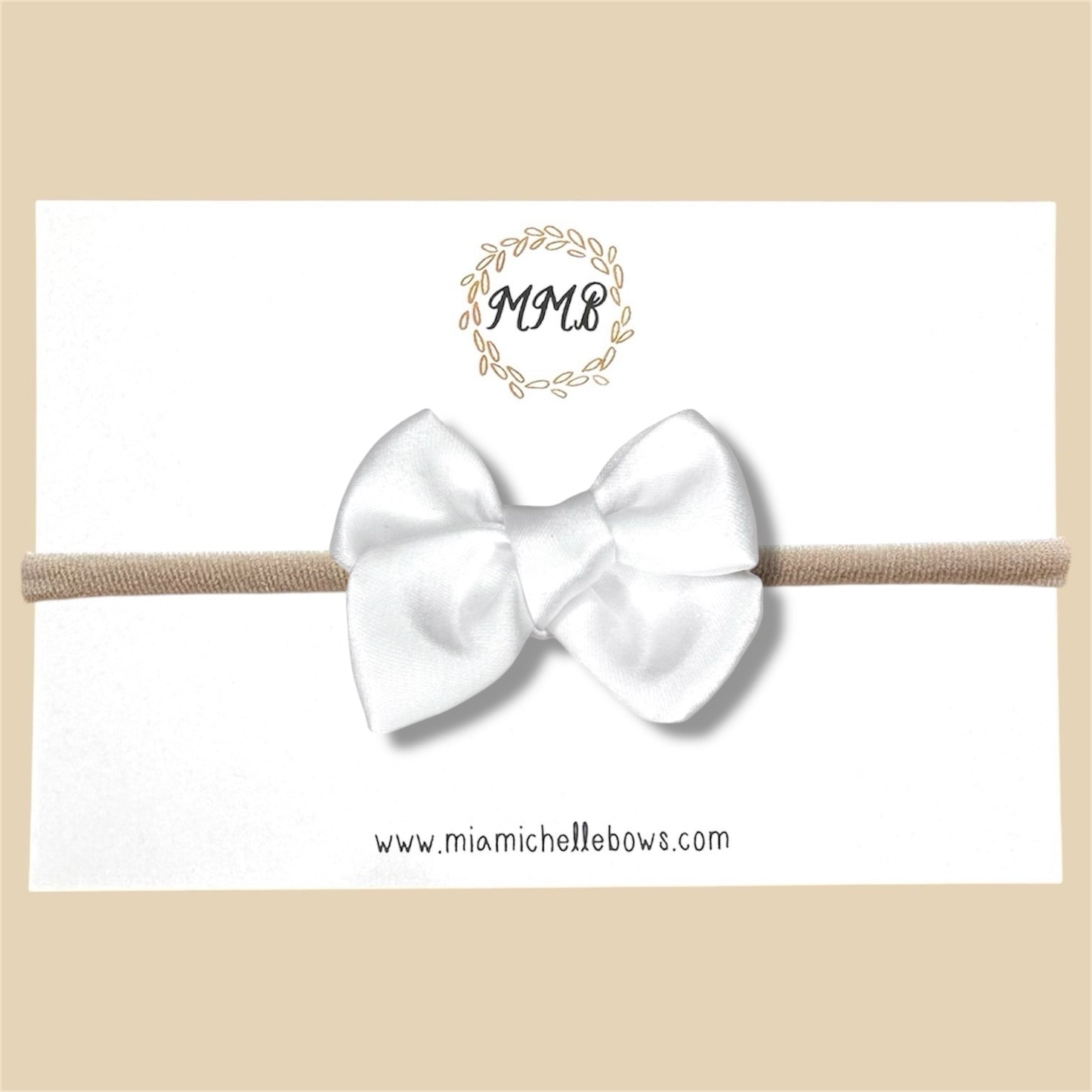 Hand-tied White Satin Bow