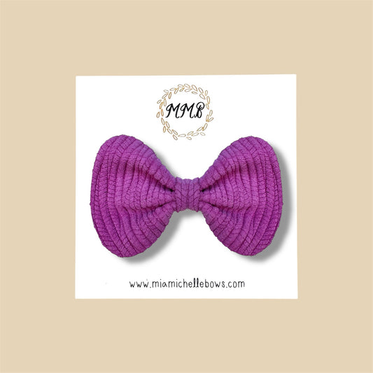 Purple Woven Genuine Leather Bow