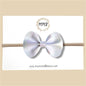 Iridescent White Vegan Leather Bow