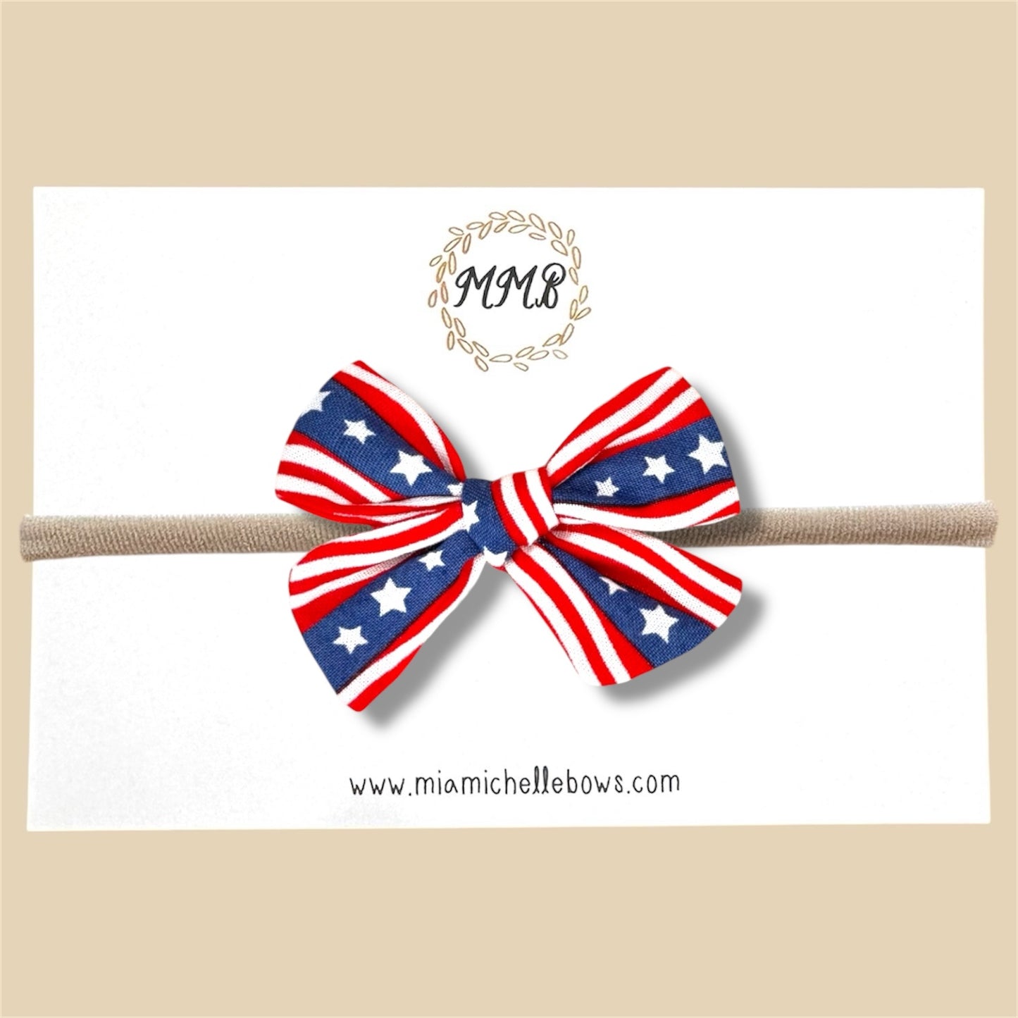 Hand-tied American Flag Bow