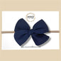 Hand-tied Gauze Bow in Navy Blue