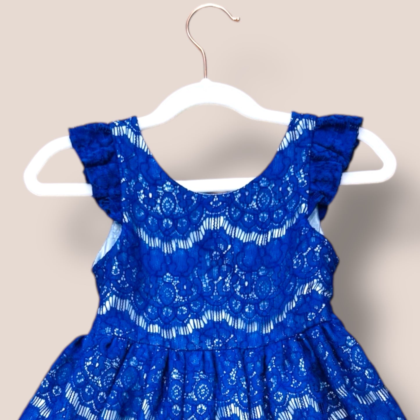 OAK Handmade Blue Lace Gown 4T
