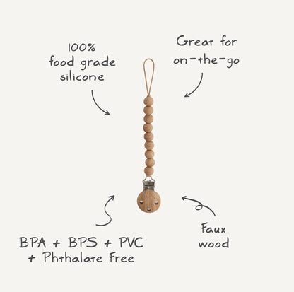 Mushie Silicone Pacifier Clip-Hera