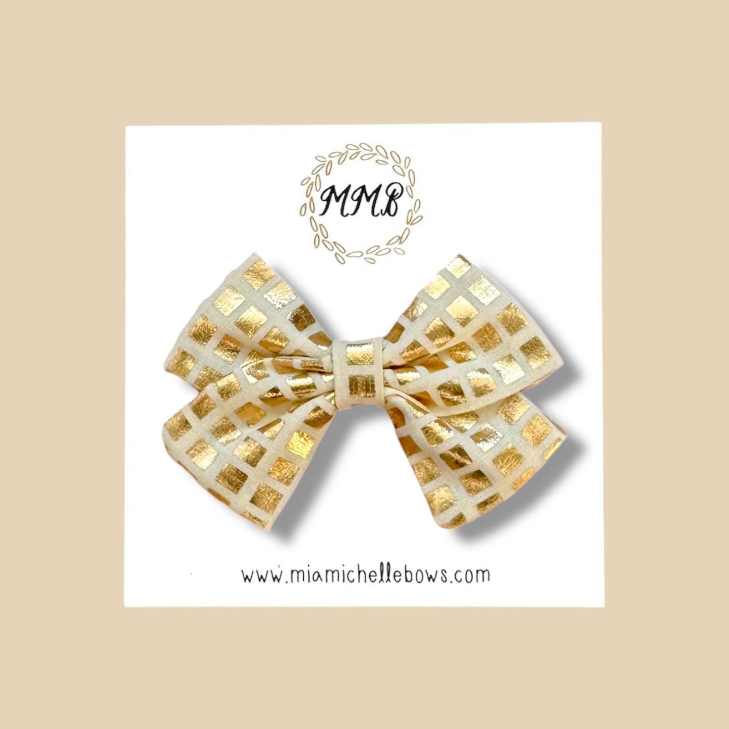 Gold Tile School Girl Bow