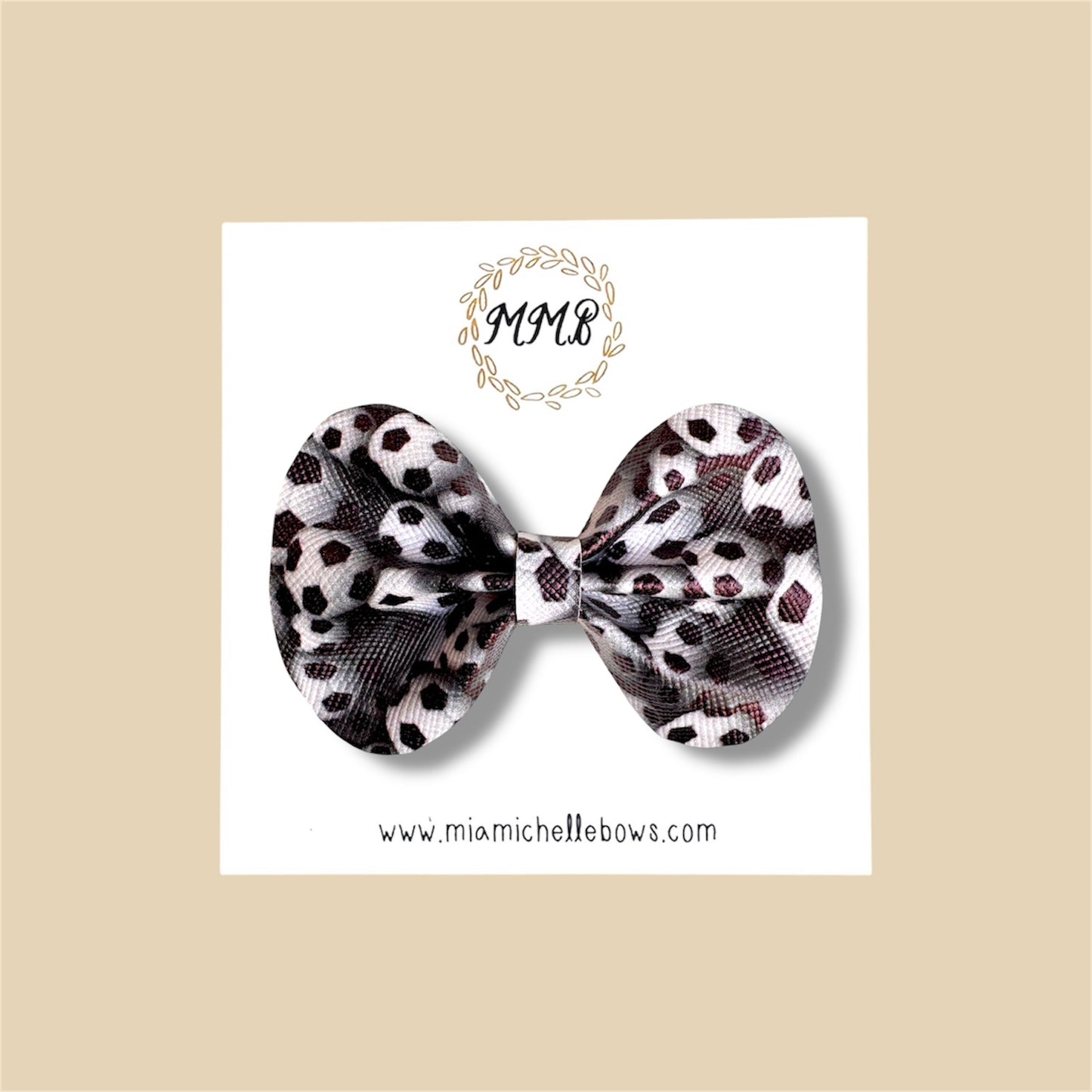 Soccer Vegan Leather Bow