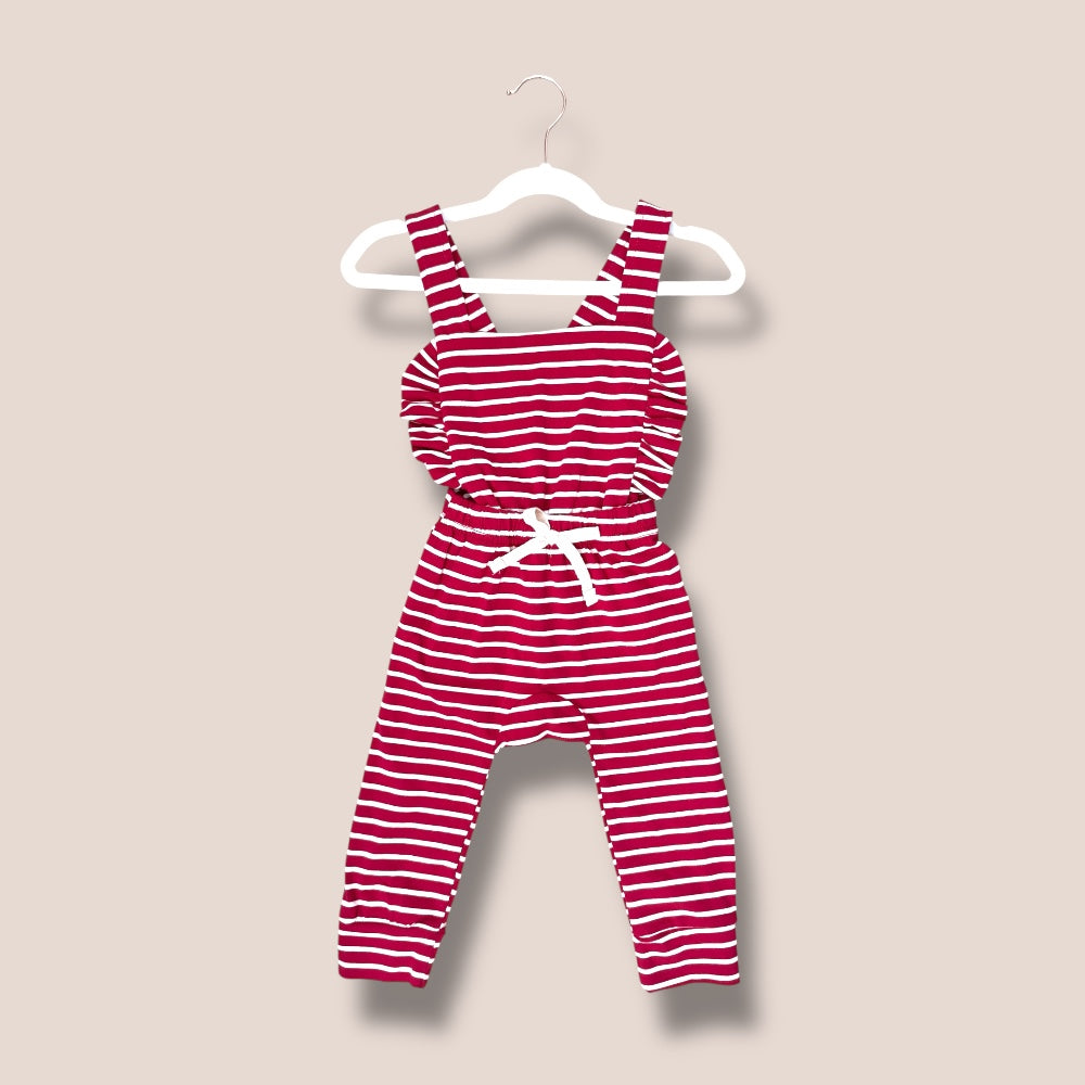 Red Striped Overalls 18-24 months