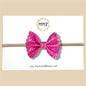 Fuchsia Pink Scalloped Glitter Bow