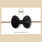 Matte Black Genuine Leather Bow