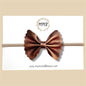 Bronze Scalloped Genuine Leather Bow