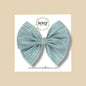 Seafoam & Silver Plaid Fairytale Bow