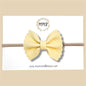 Pale Yellow Scalloped Genuine Leather Bow