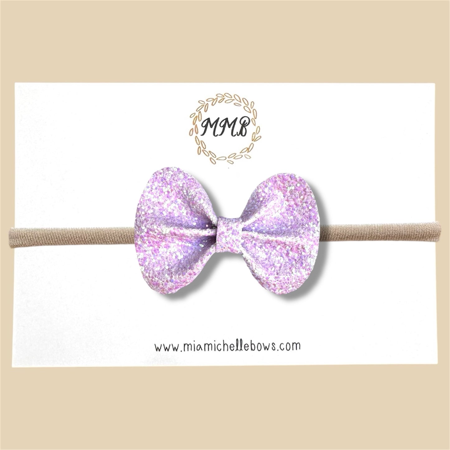 Light Lavender Glitter Bow