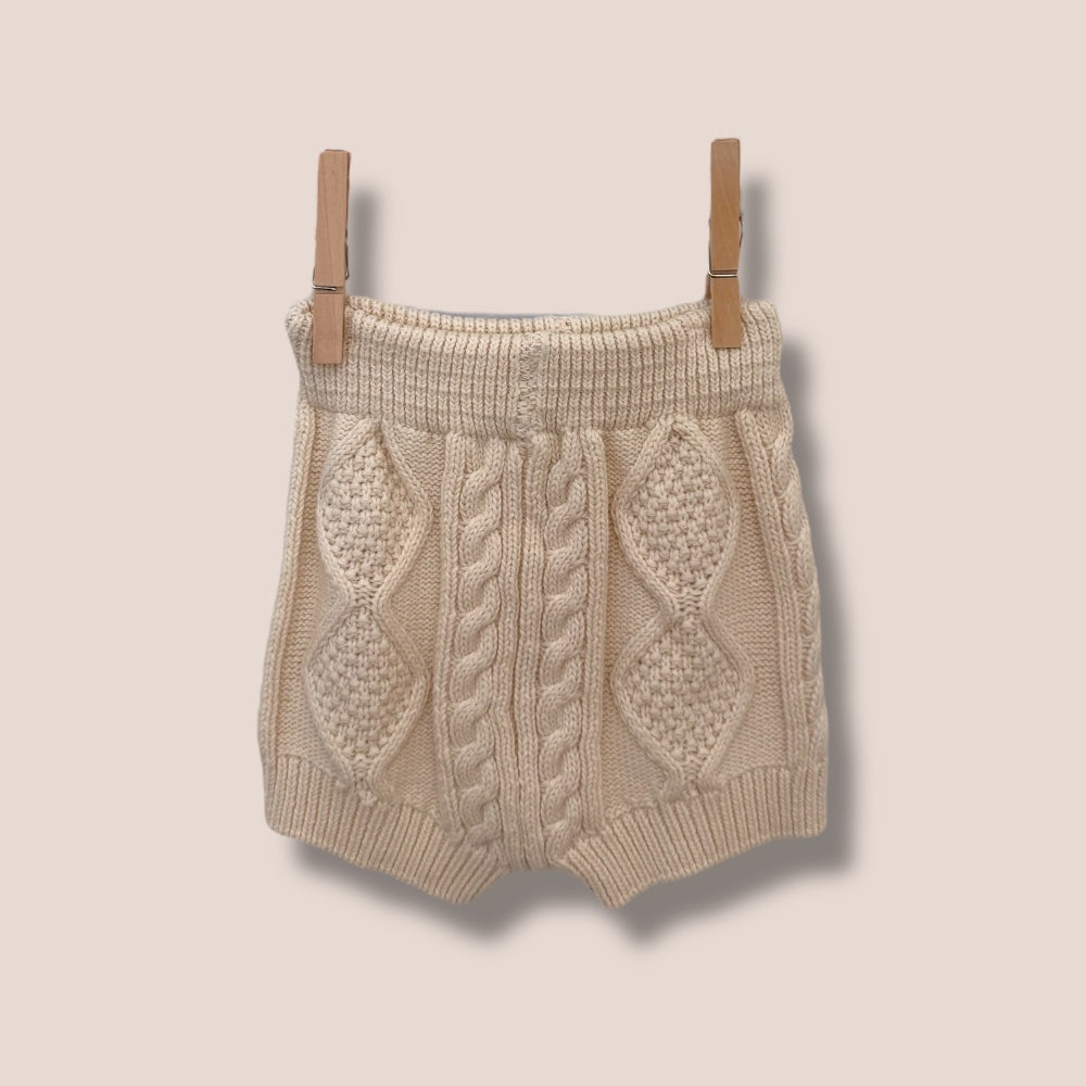 Ivory Knit Cardigan and Shorts Set 0-3