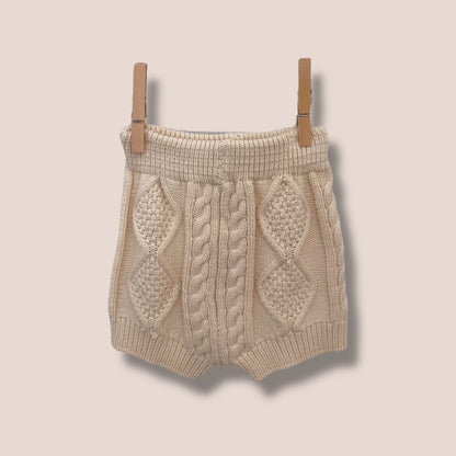 Ivory Knit Cardigan and Shorts Set 0-3