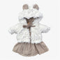 Doll—Paola Reina Swiss Dot Dress and Fur Teddy Bear Ear Jacket