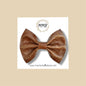 Distressed Brown Genuine Leather Bow