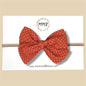 Hand-tied Rust & Gold Polkadot Bow