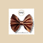 Bronze Scalloped Genuine Leather Bow